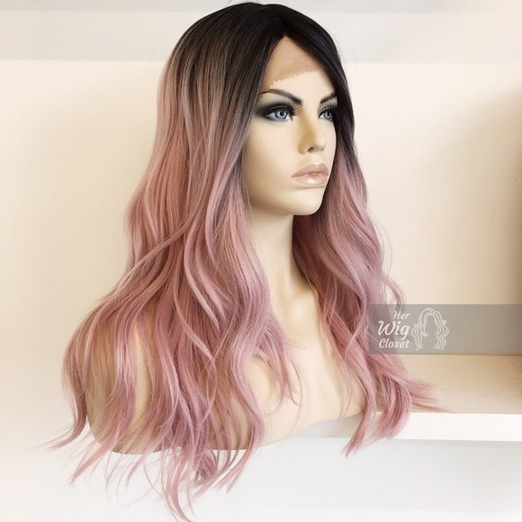 Pastel Pink Ombre Lace Front Wig | Ashley main image 4